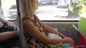 Cutie let me spy her lustful bus upskirt