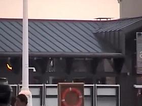 Horny teen couple fucking in public