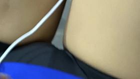 Sporty girl stretches right in front of me