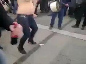 Chubby Romanian girl undresses at outdoor dance party