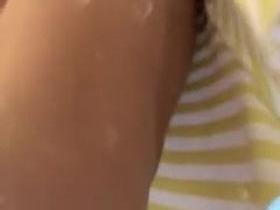 Light summer dress of amateur chick uncovers her upskirt