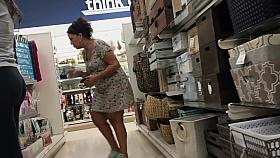 Filming her ass while she works