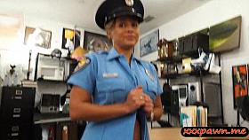 Lady police officer gets nailed in a pawnshop to earn cash