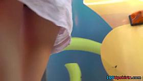 Unforgettable street upskirt movie scene