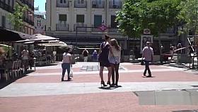 Pinched pussy slave walked in public