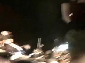 Following a sexy honey in a skirt