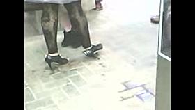 High Heels Sexy Mesh Candid