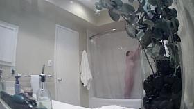 Voyeur - Extremely busty teen secretly filmed in bathroom
