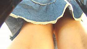 My amateur upskirt video of a brunette teen