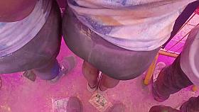 Sexy runners in tight spandex with a huge ass