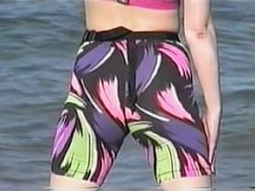 Man recording candid ass in tight flowered shorts 04l