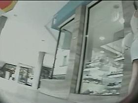 A blonde and a brunette discovered in the city in an upskirt video