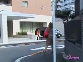 Three hot Asian ladies were exposed to skirt sharking