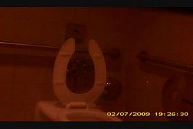 Bathroom spy Short Haired Milf