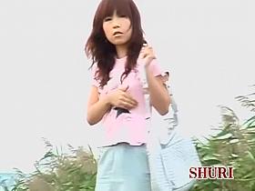 Pretty Japanese girl's ass hole filmed for a sharking video