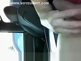 Guy masturbates in car