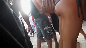 Candid latina with great ass in bikini