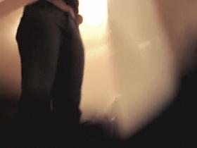 Babe hurries up to put on her black jeans and top