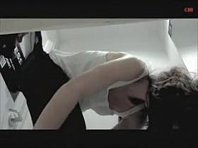 Dark haired doll dressing on the locker room erotica