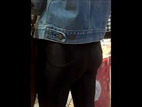 PERFECT candid teen ass in shiny pants