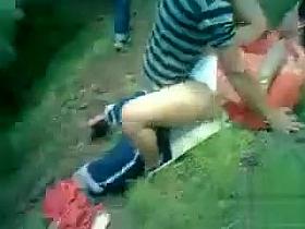 Two old men share a Desi harlot in the city park