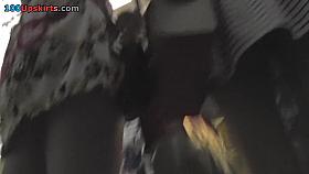 G-string of a sexy lassie seen in free upskirt video