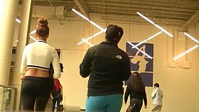 Teen in black spandex n friends laugh at me (Graz 6)