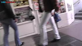 Amazing nylons and straps upskirt