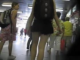 Upskirt escalator
