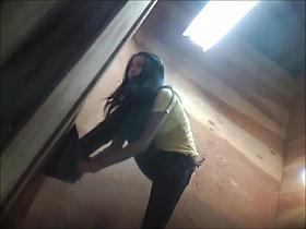 Charming looking amateur quickly changed on spy camera