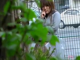 Boob sharking with an attractive Japanese woman in public