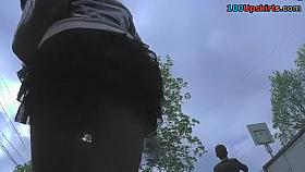 Looking up dark lace mini petticoat