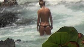 blond girl black string 974