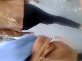 Teen in see thru leggin 1