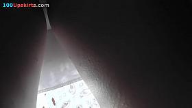 Classic panties cover nice ass in the bus upskirts