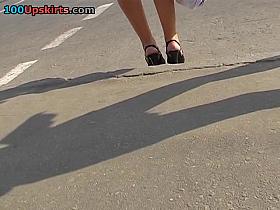 Violet summer costume upskirt movie