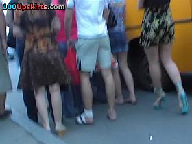 Extravagant costume upskirt