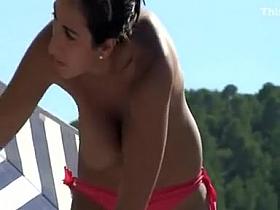 Big boobs caught in topless views