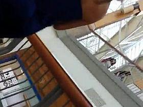 Candid blue outfit hot jiggle