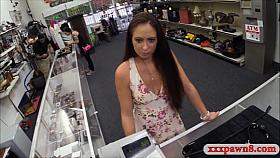 Ex dominatrix sells her stuff and gets her pussy banged