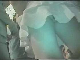 Epic public voyeur up skirt video of a white chick