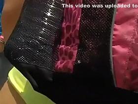 Following a cute teen girl to the beach