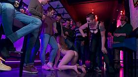 Ashley Lane is trampled by a crowd of drooling strangers, te