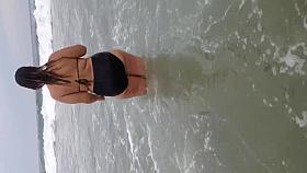Latina BBW in the ocean 2