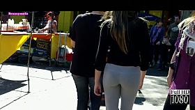 A non-nude video of a teen hottie in grey yoga pants