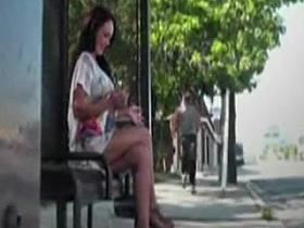 Cum on girl in public