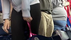 Sexy thong seen when she bends over