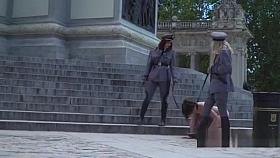 Gorgeous pet slaves naked disgraced in public