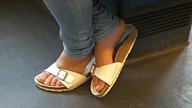 Candid Sexy Feet of Beautiful Brunette