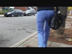 Girfriend hidden cam follow street ass